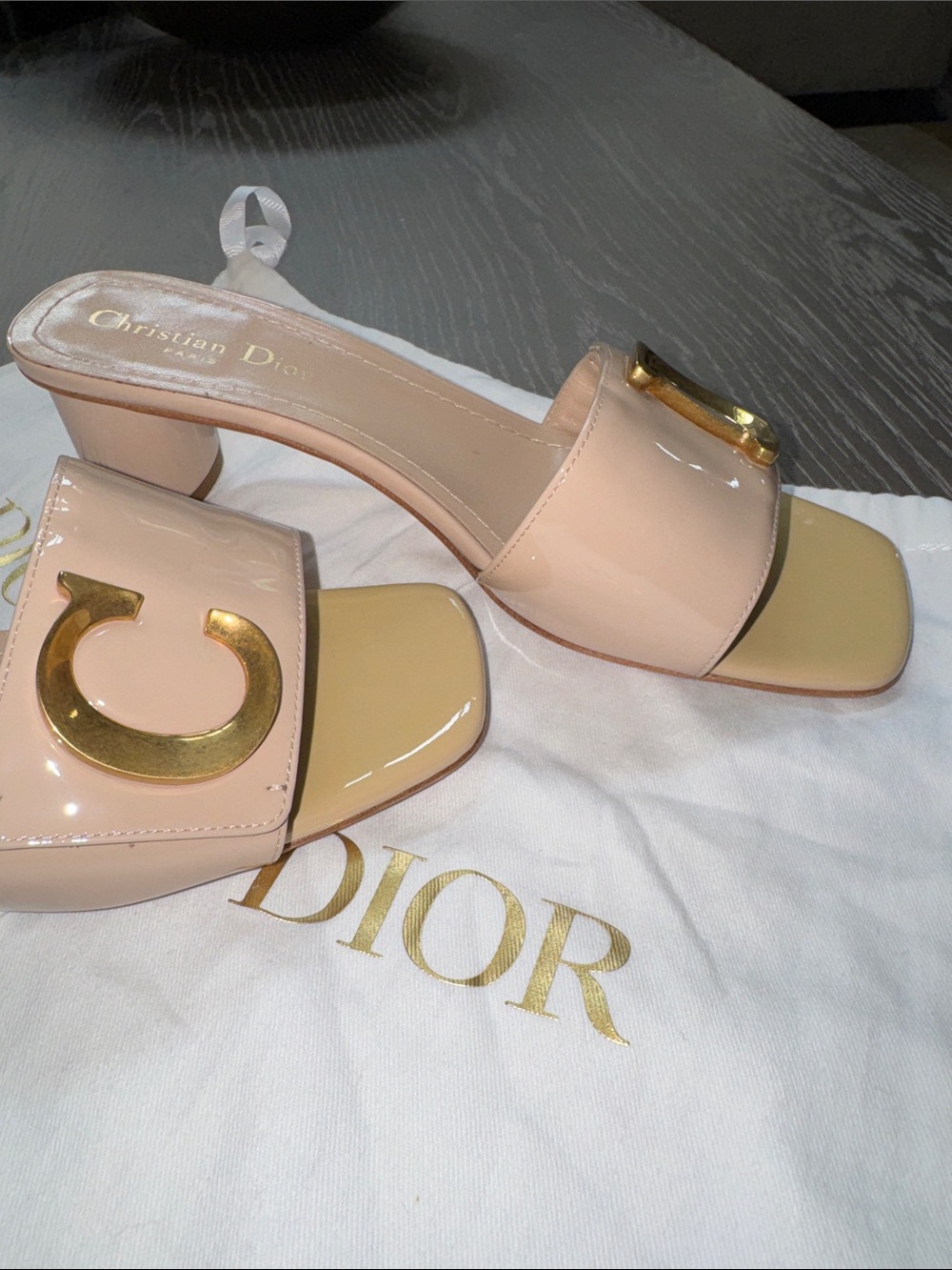 Christian Dior C’est Beige Mule Sandals with Square Toe - Picture 8 of 11